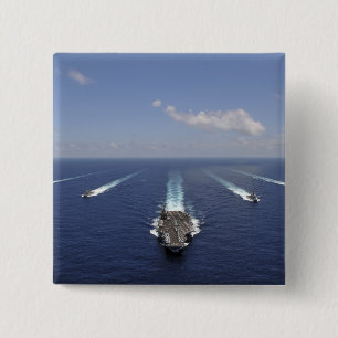 The aircraft carrier USS Abraham Lincoln 2 Inch Square Button