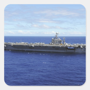 The aircraft carrier USS Abraham Lincoln 2 Square Sticker