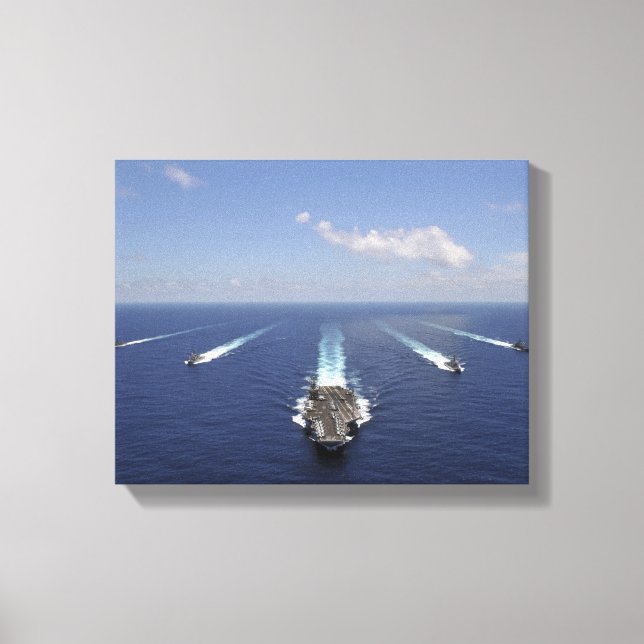 The aircraft carrier USS Abraham Lincoln Canvas Print (Front)