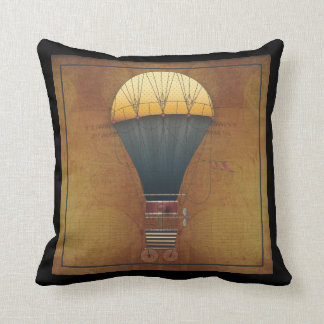The Airship Abeelle Steampunk Flying Machine Throw Pillow