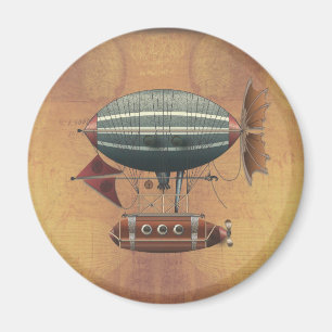 The Airship Aleutian Steampunk Flying Machine Magnet