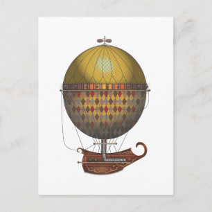 The Airship Nautisme Steampunk Flying Machine Postcard
