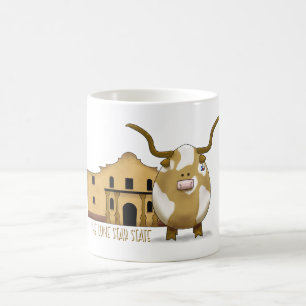 The Alamo And Longhorn Mug
