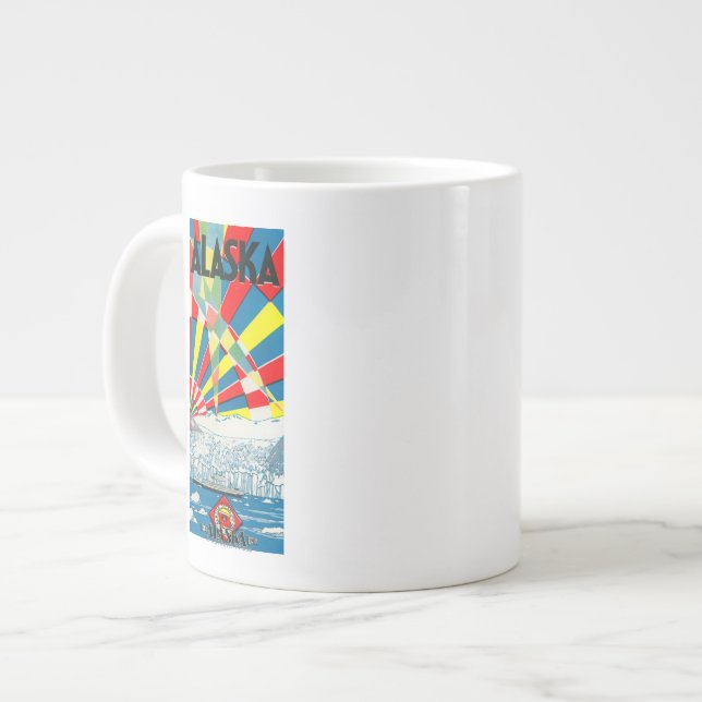 The Alaska Line Steamship Poster Large Coffee Mug (Front Left)