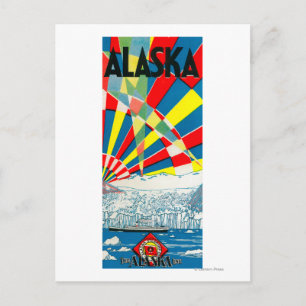 The Alaska Line Steamship Poster Postcard
