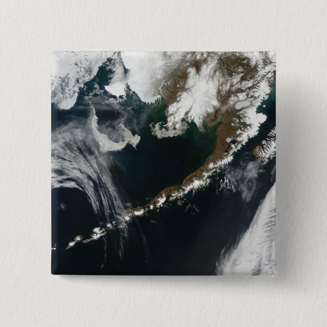 The Alaskan Peninsula and Aleutian Islands 2 Inch Square Button (Front)