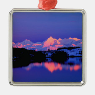 The Alaskan Range is adjacent to Mt. Denali, Metal Ornament