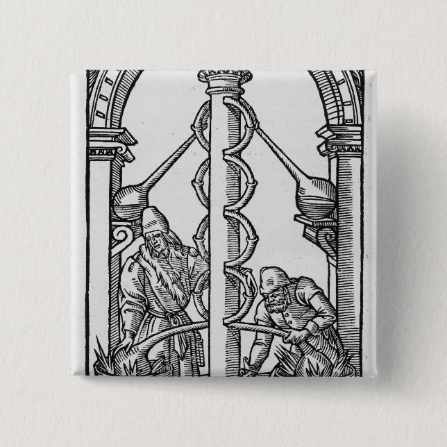 The Alchemist at Work 2 Inch Square Button (Front)