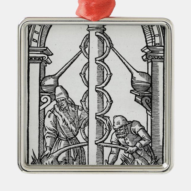 The Alchemist at Work Metal Ornament (Front)