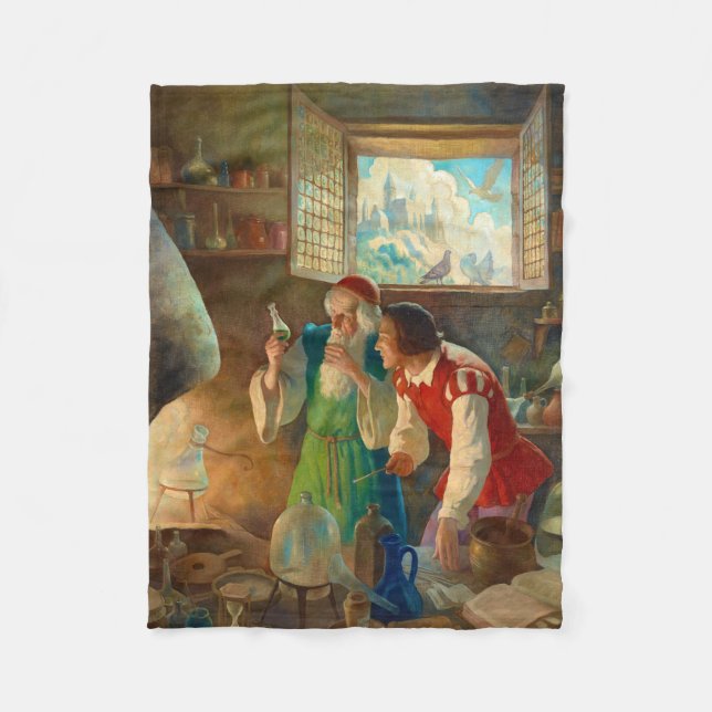 The Alchemist by Newell Convers Wyeth Fleece Blanket (Front)