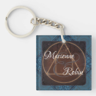 The Alchemist's wedding esoteric mystical monogram Keychain