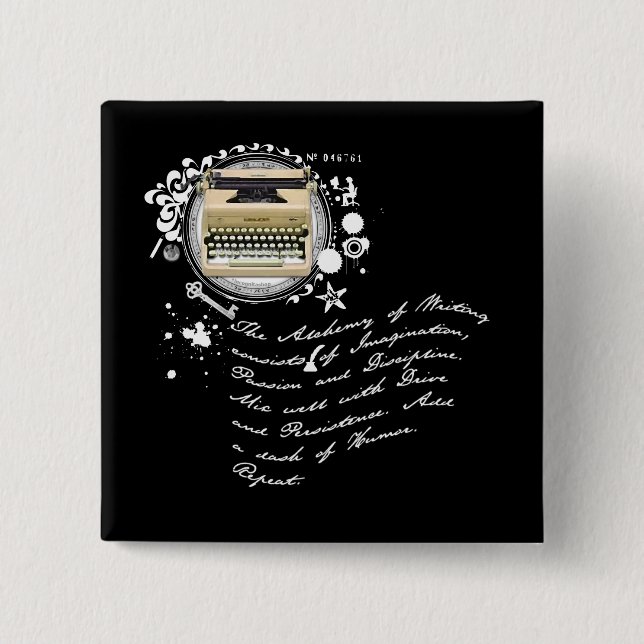 The Alchemy of Writing 2 Inch Square Button (Front)