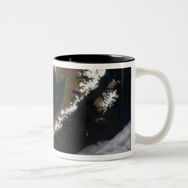 The Aleutian Islands and the Alaskan peninsula Two-Tone Coffee Mug (Right)