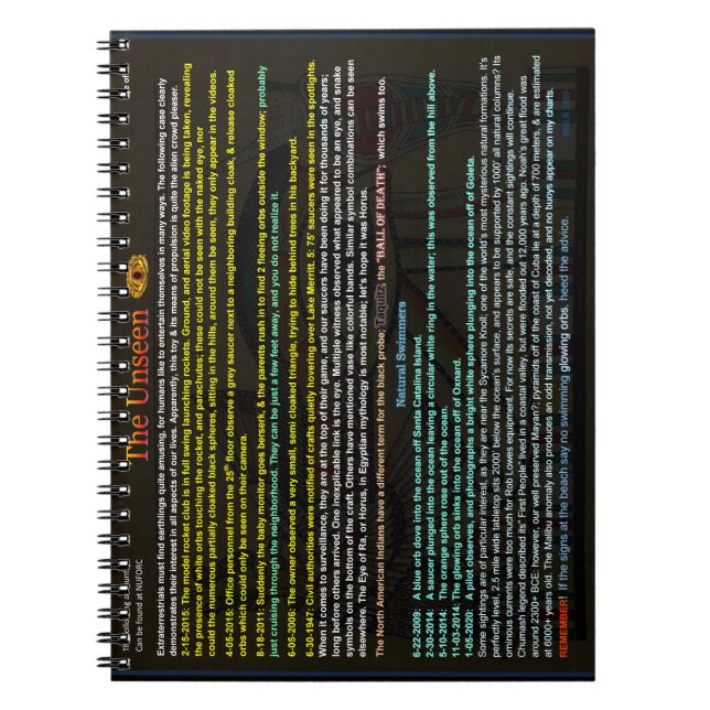 The alien probe notebook (Front)