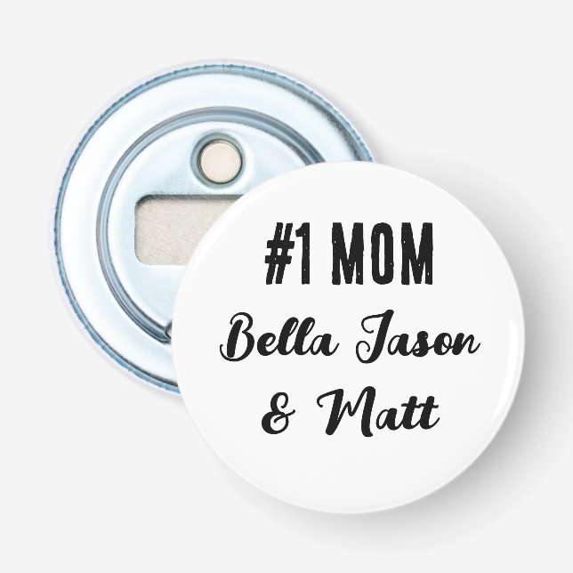 The All-Star Mom Personalized Team Spirit Design Bottle Opener (Front)