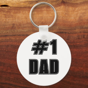 The All-Star Number 1 DAD Varsity Font Keychain