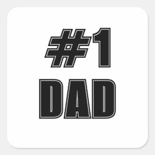 The All-Star Number 1 DAD Varsity Font Square Sticker
