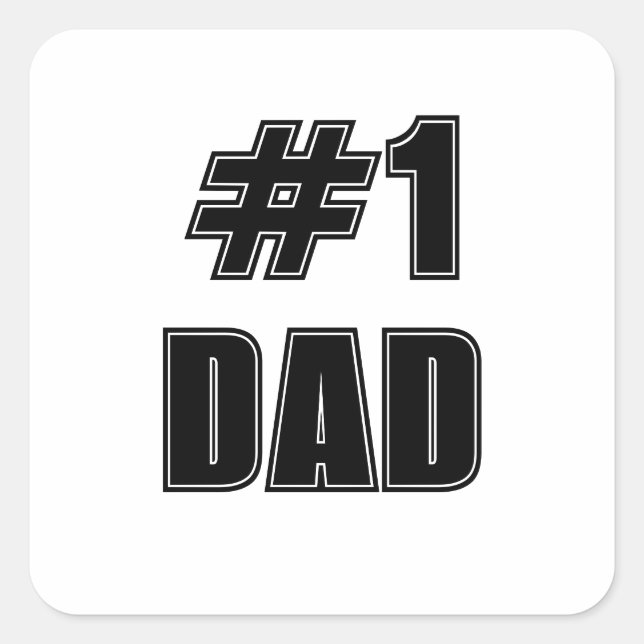 The All-Star Number 1 DAD Varsity Font Square Sticker (Front)