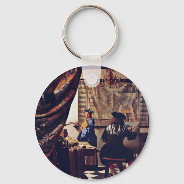 The Allegory Of Painting-Or-The Art Of Painting, S Keychain (Front)