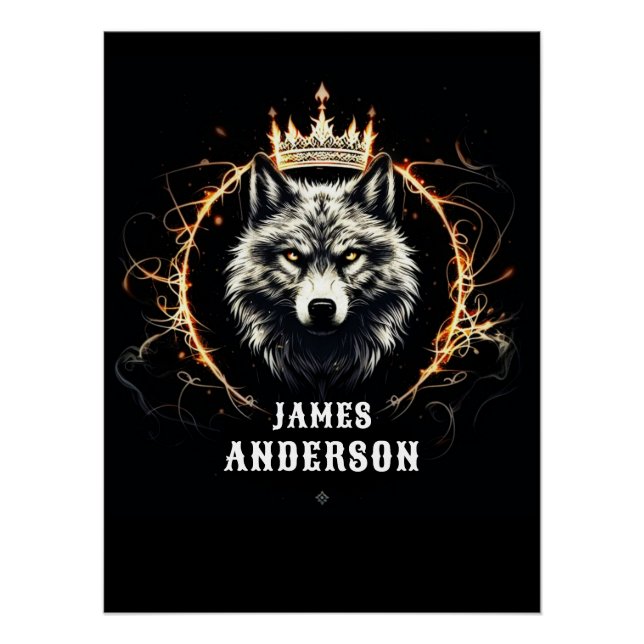 The Alpha Wolf. Add Text or Name on Poster (Devant)