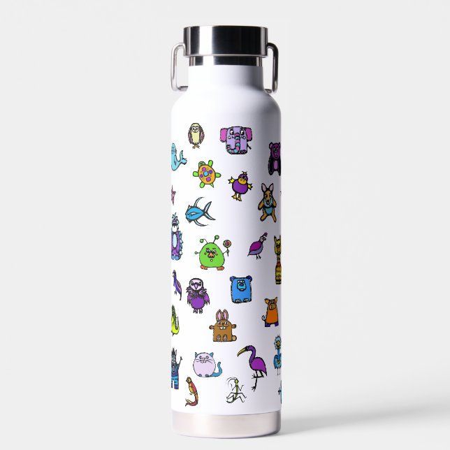 the alphabet book characters - water bottle 22 oz (Front)