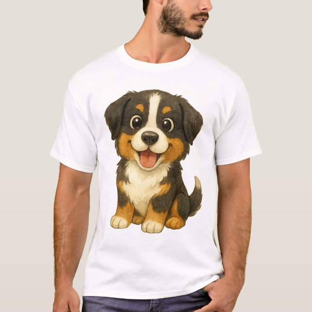 The Alpine Gentle Giant: Bernese Mountain Dog T-Shirt (Front)