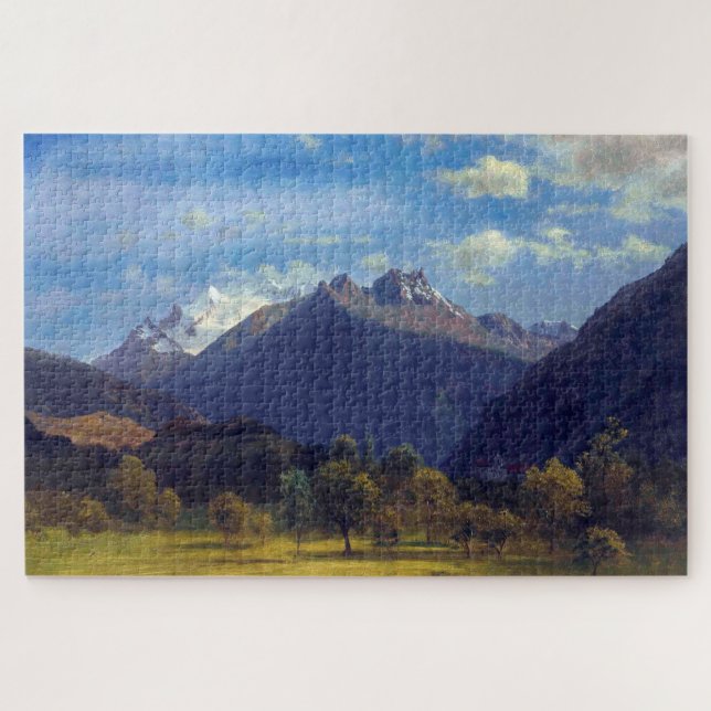The Alps from Visp, Albert Bierstadt Jigsaw Puzzle (Horizontal)