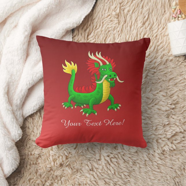 The Amazing Azure Dragon Throw Pillow (Blanket)