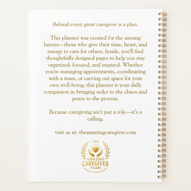 The Amazing Caregiver Planner (Back)