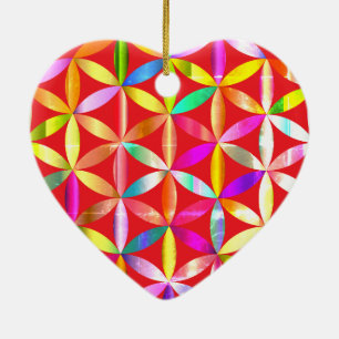 The Amazing Flower of Life a Valentines Day Tree  Ceramic Ornament
