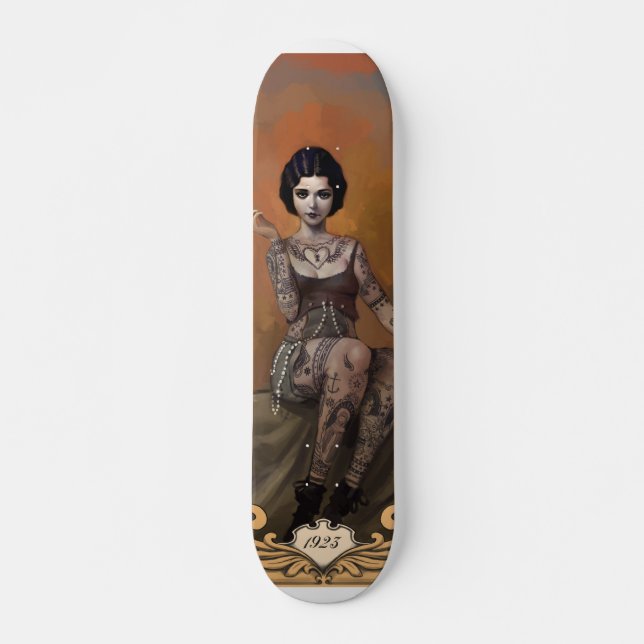 The Amazing Tattooed Lady Skateboard (Front)