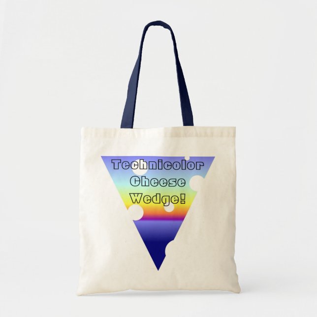 The Amazing Technicolor Cheese Wedge! Tote Bag (Front)