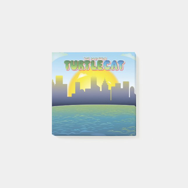 The Amazing Turtlecat City Background and Logo  Post-it Notes (Front)