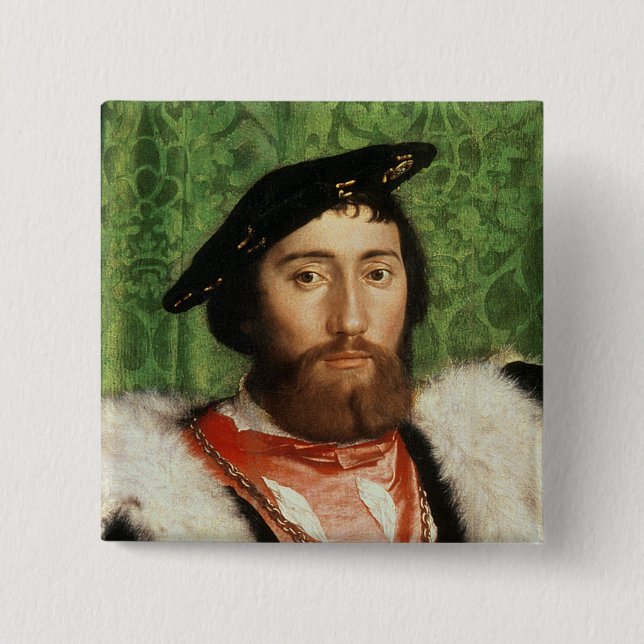 The Ambassadors, 1533 2 Inch Square Button (Front)