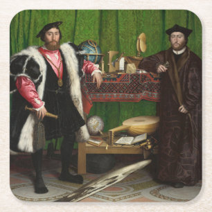 The Ambassadors, Holbein the Younger Square Paper Coaster
