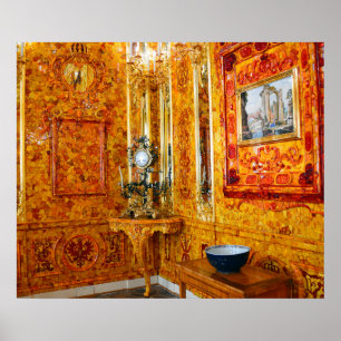 The Amber Room in Catherine Palace, Russia Poster