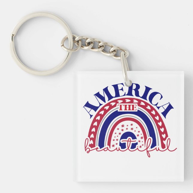 The America Beautiful Rainbow  Keychain (Front)