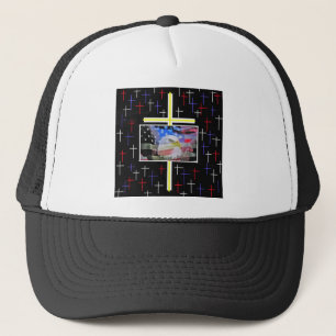 The American Bald Eagle, The Flag and The Cross. Trucker Hat