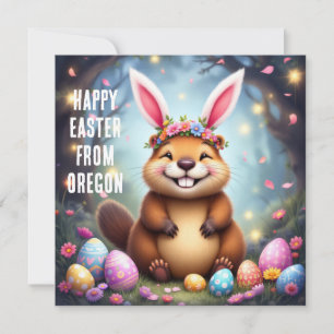 The American beaver with the ear of a rabbit Holiday Card