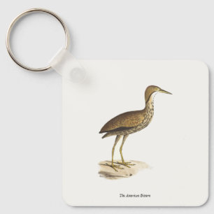 The American Bittern (Botaurus lentiginosus) Bird Keychain
