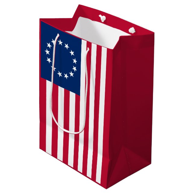 The American Circle Flag by Betsy Ross Medium Gift Bag (Front Angled)