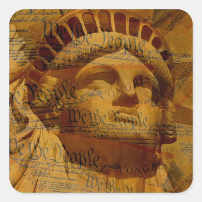 The American Constitution Square Sticker (Front)
