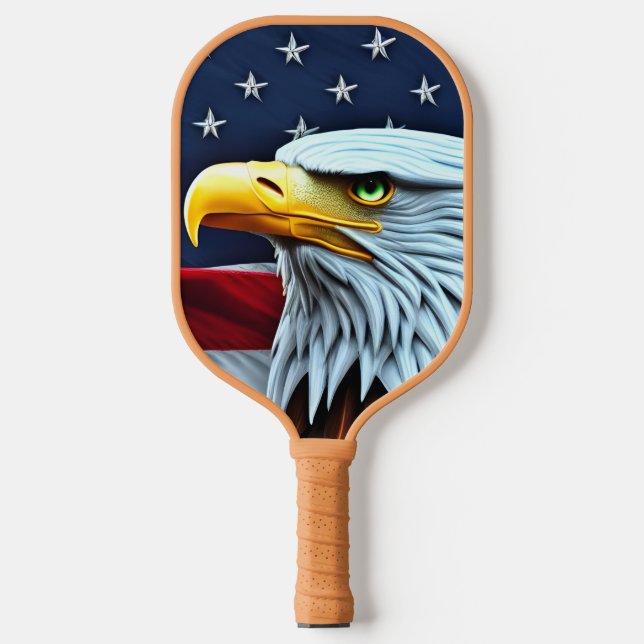 The American Eagle and Flag Patriotic  Pickleball Paddle (Front)