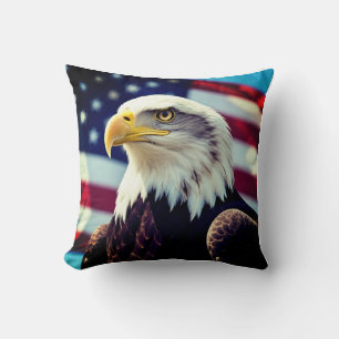 The American Eagle – Vintage Emblem of the Nation Throw Pillow