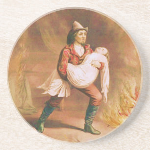 The American Firefighter Vintage Fireman Style 3 Coaster