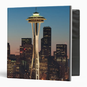 The American flag flies between the rising moon Binder