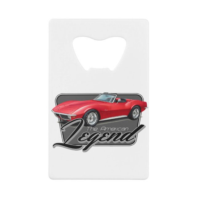 The American Legend in Red Credit Card Bottle Opener (Front)