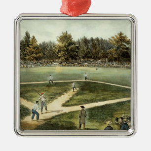The American National Game of Baseball Metal Ornament