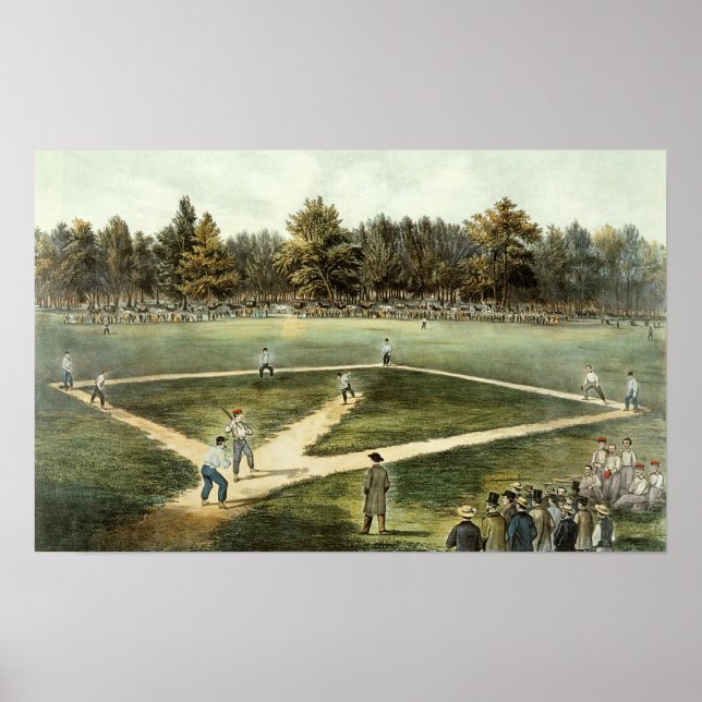 The American National Game of Baseball Poster (Front)
