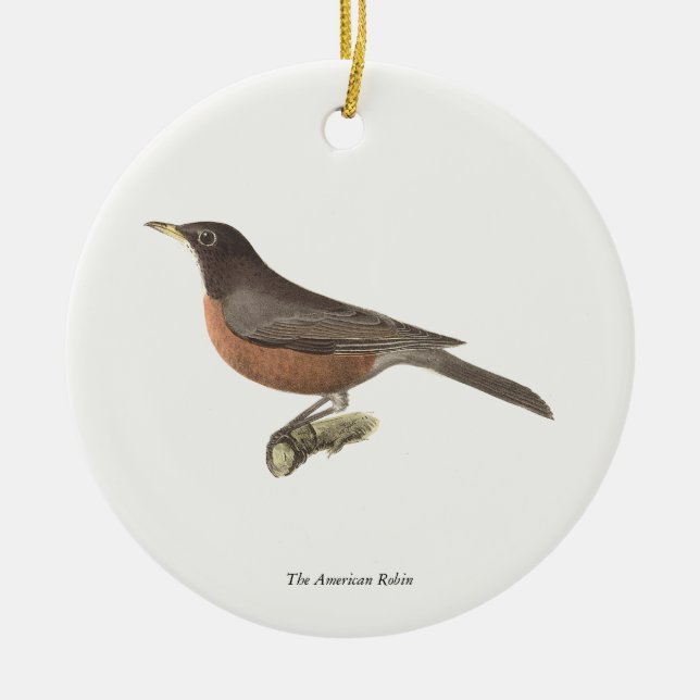 The American Robin (Turdus migratorius) NY Birds Ceramic Ornament (Front)